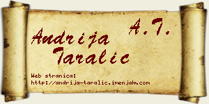 Andrija Taralić vizit kartica